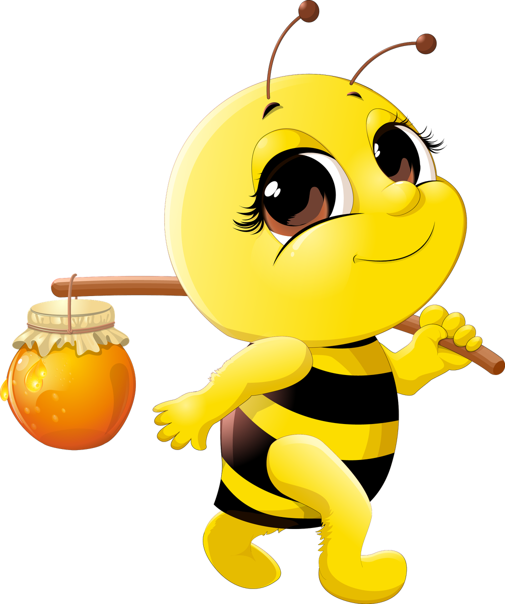 Bee Cartoon Png Transparent (orange, black, yellow, gold)