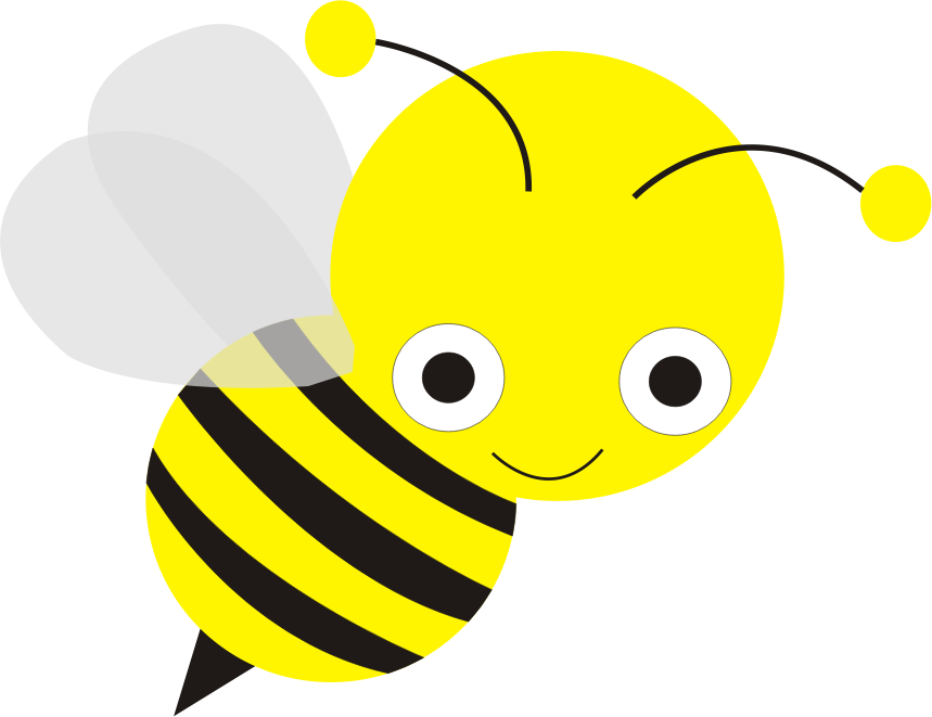 Bee Cute Insect Png Image (white, lavender, black, yellow)