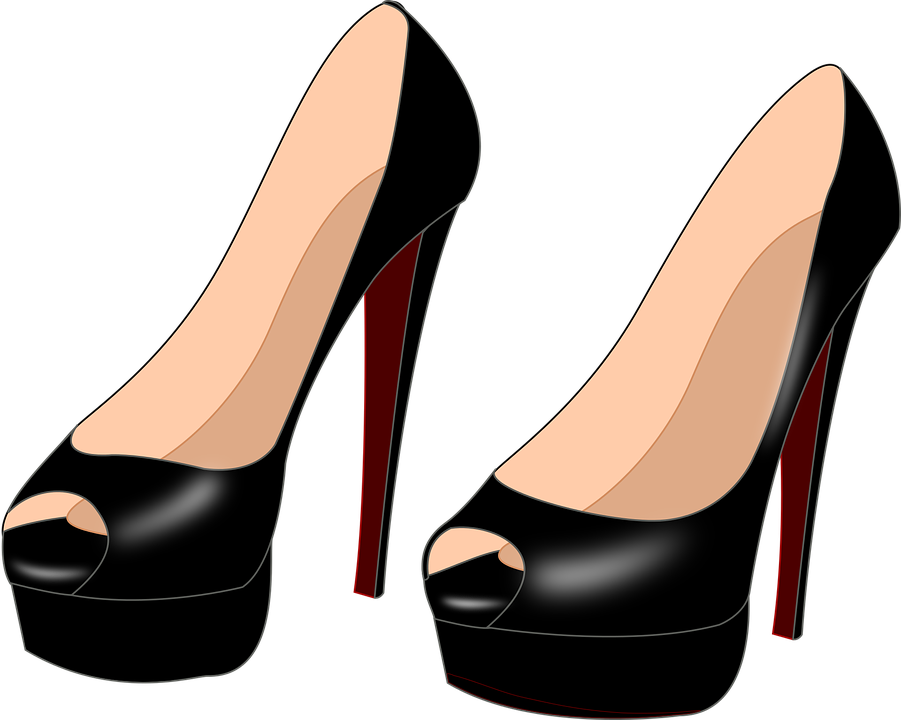 Heels Png Clipart (black, maroon, salmon, pink)