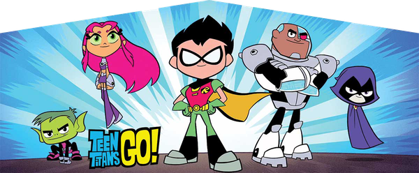 Teen Titans Go Png (black, white, greenish blue, silver, orange)