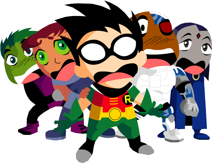 Teen Titans Png Free Image (white, black, green, navy, pink)