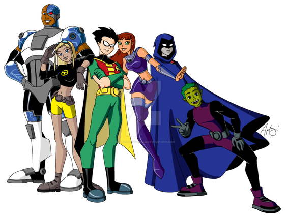 Teen Titans Png Image (indigo, black, teal, white)