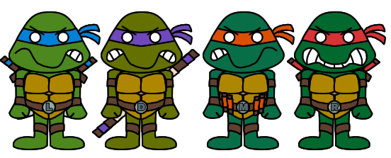 Teenage Mutant Ninja Turtles Png File (green, chocolate, white, teal, olive)