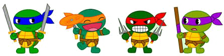 Teenage Mutant Ninja Turtles Transparent Background (white)