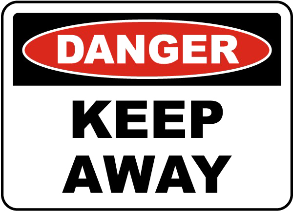 Keep Out Danger Png Image (lavender, black, white, red, indigo)