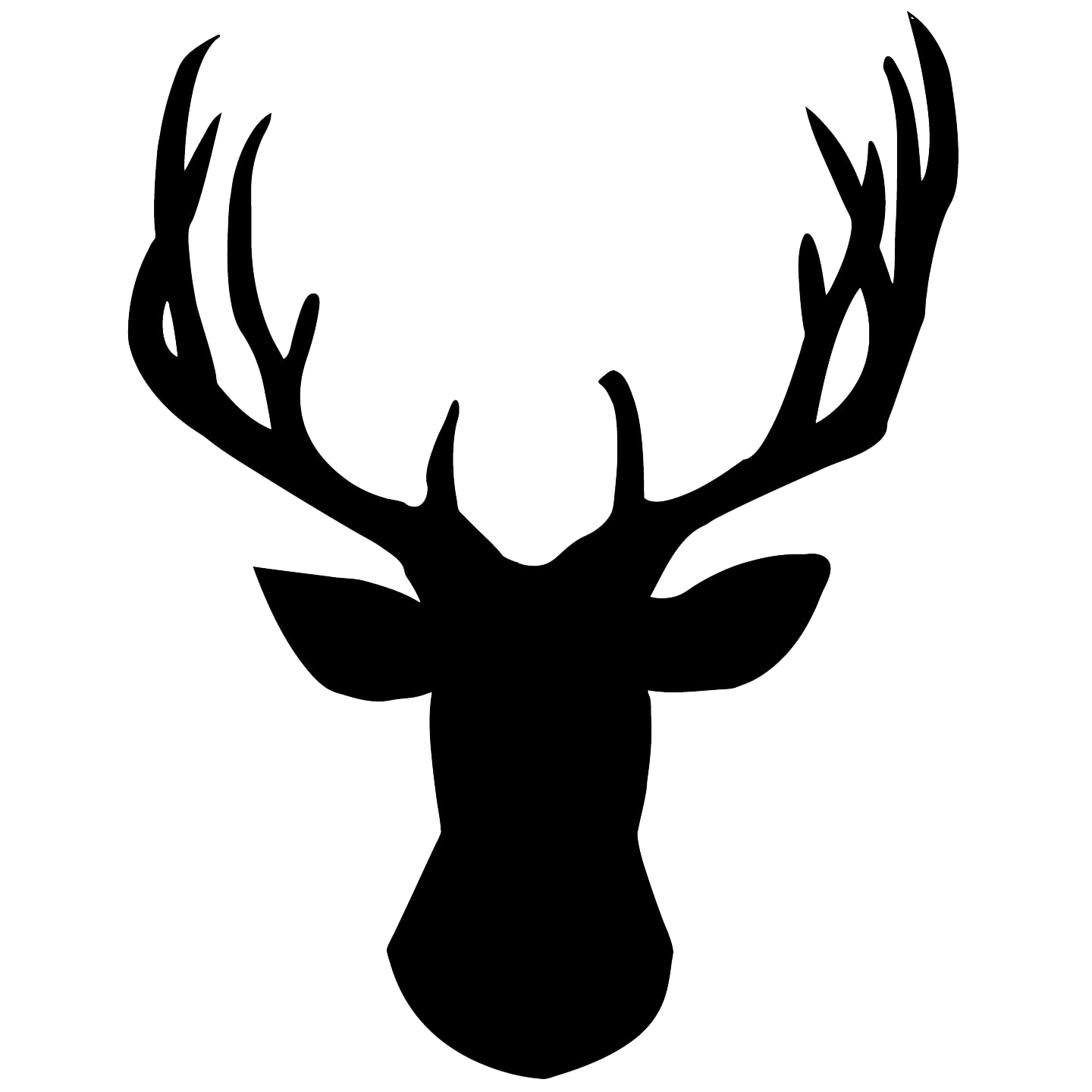 Deer Head Png Pic (black, white)