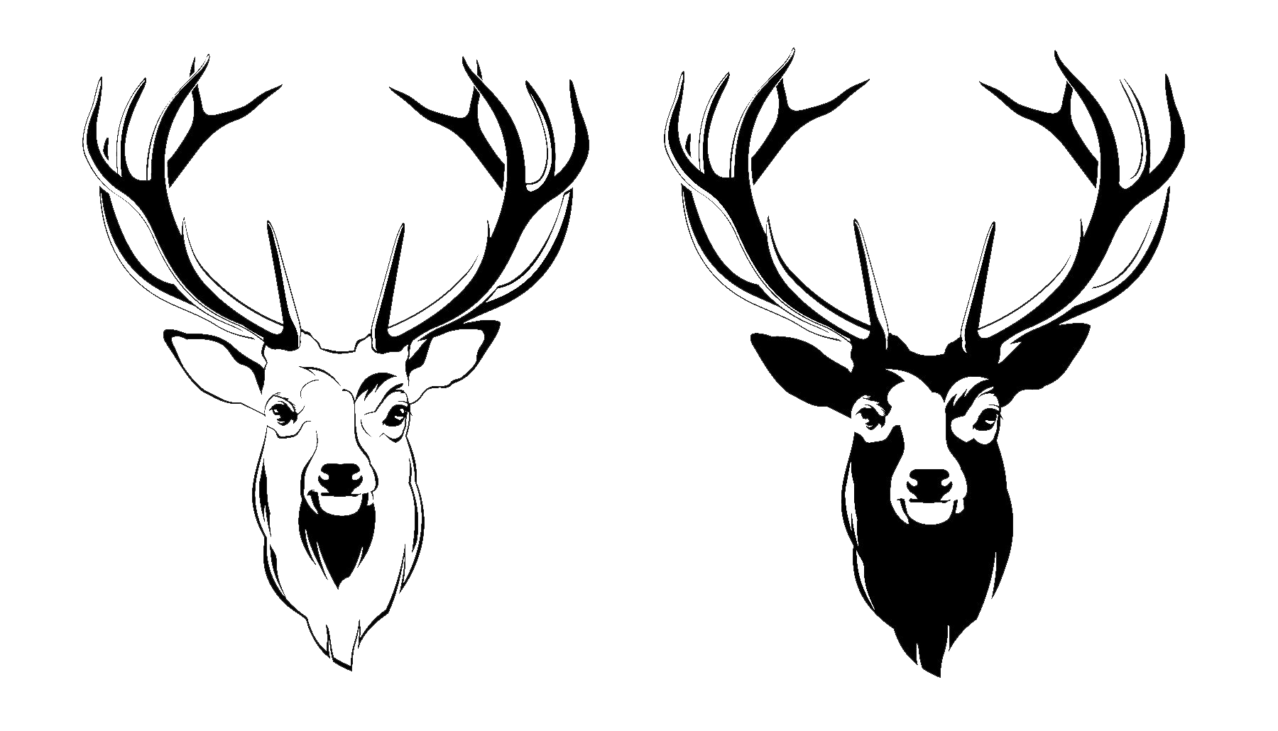 Deer Head Png Picture (black, lavender, white)