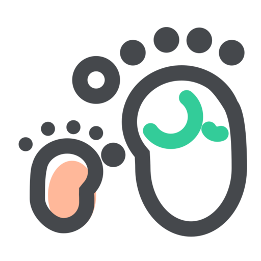 Feet Free Png Icon (pink, black, indigo, teal)