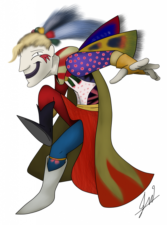 Kefka Palazzo Png Image (gray, olive, maroon, beige, black)