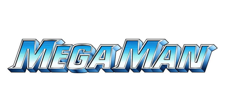 Mega Man Logo Png Picture (white, gray, black, teal)