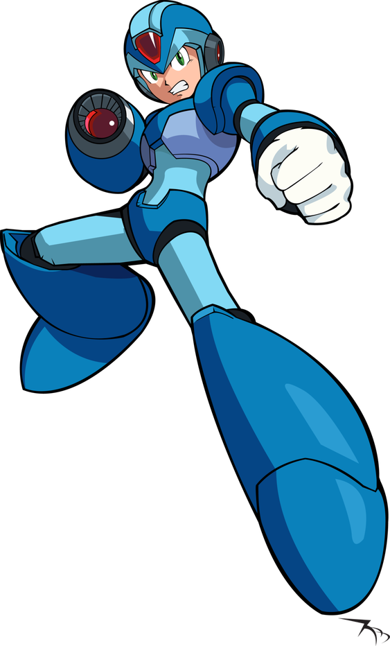 Mega Man Png File (black, teal)