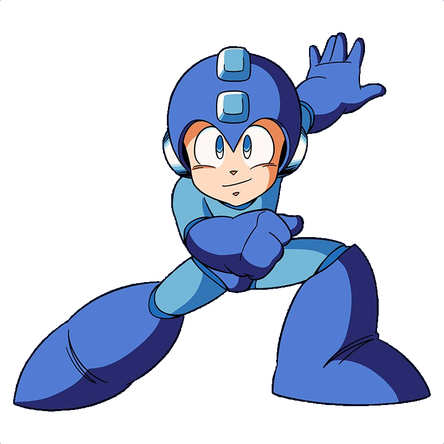 Mega Man Png Image (indigo, gray, black, silver)