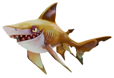 Megalodon Shark Png File (black, silver)