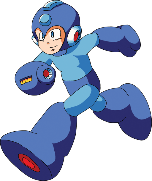 Megaman Transparent Background (gray, indigo, silver, black, teal)