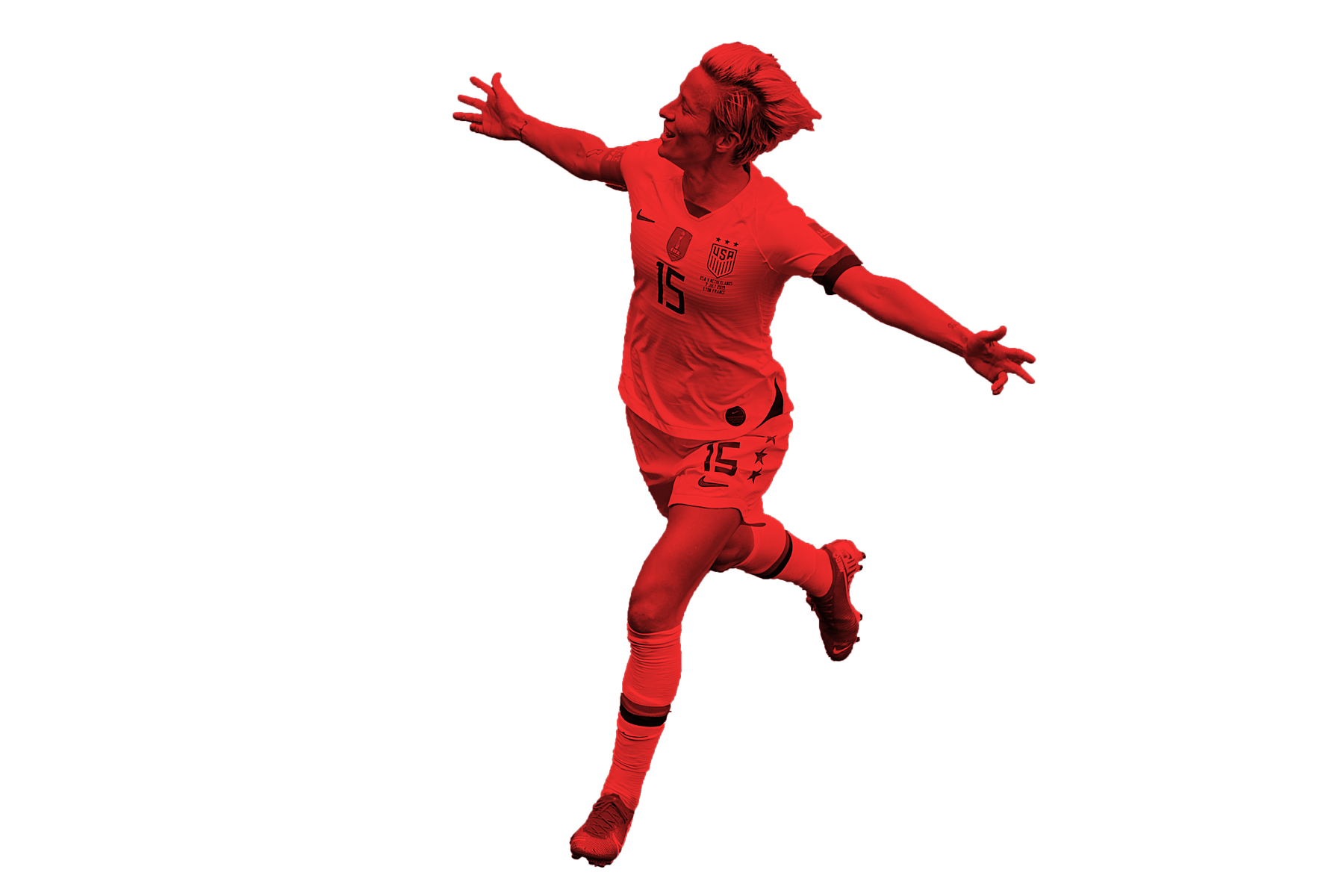 Megan Rapinoe Png File (red, maroon, chocolate, black)