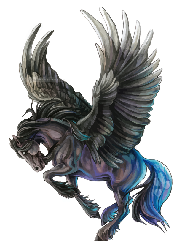 Pegasus Greek Png Image Hd (black)