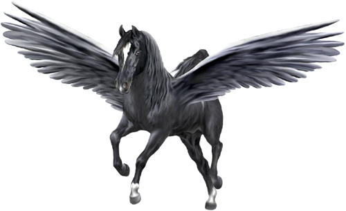 Pegasus Png Pic (indigo, gray, white, black, lavender)