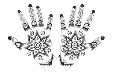 Mehendi Hand Designs Png File (white, silver, black)