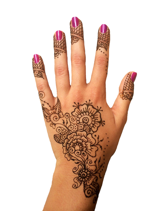 Mehendi Hand Designs Transparent Png (black)