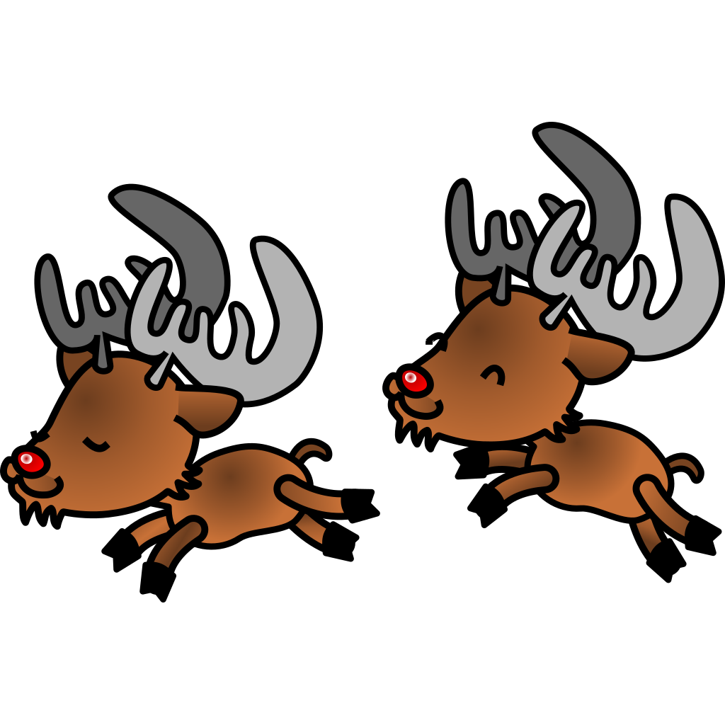 Reindeer Png Clipart (silver, gray, black)