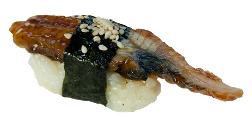 Eel Sushi Png Transparent Image (black, silver)