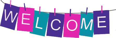 Welcome Banner Png Image (indigo, teal, gray, purplish red)