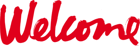 Welcome Logo Transparent (red, white)