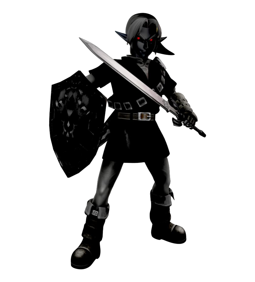 Zelda Dark Link Png Transparent Image (black, white)