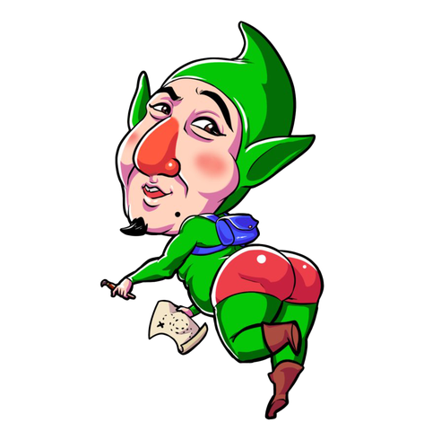 Zelda Tingle Png Image (pink, black, green, chocolate, lime)