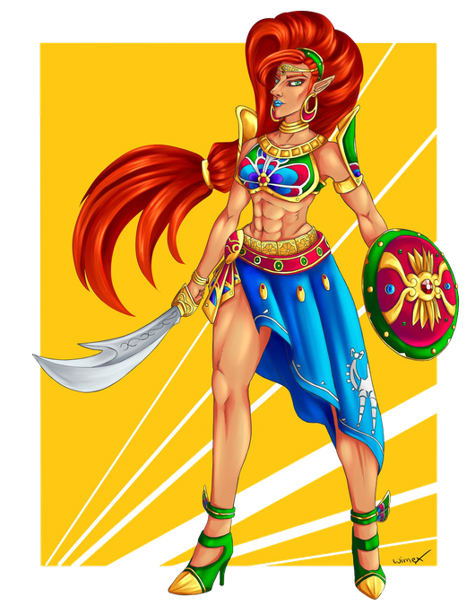 Zelda Urbosa Png Image (black, gold)