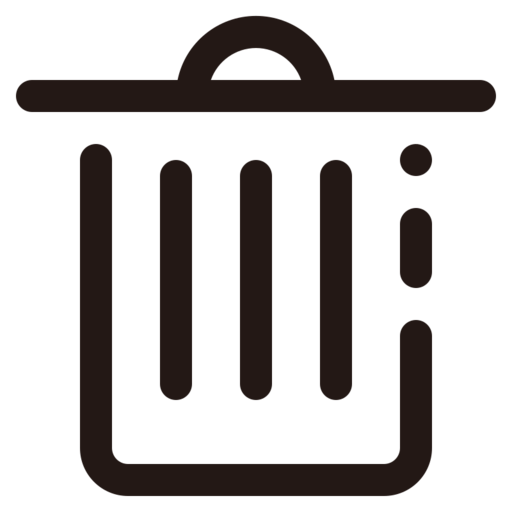 Delete Recycle Bin Trash Can Free Png Icon (black)