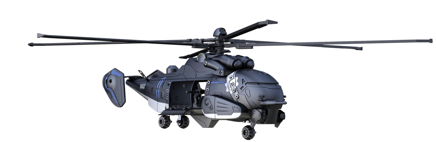 Helicopter Transparent Background (black)