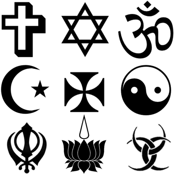 Religious Symbols Png Image File (indigo, black, gray, white)