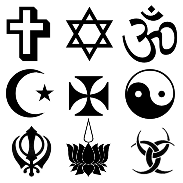 Religious Symbols Png Image (black, white)