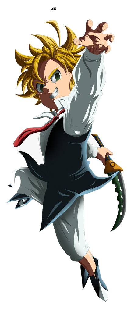 Meliodas Transparent Background (black, gray)