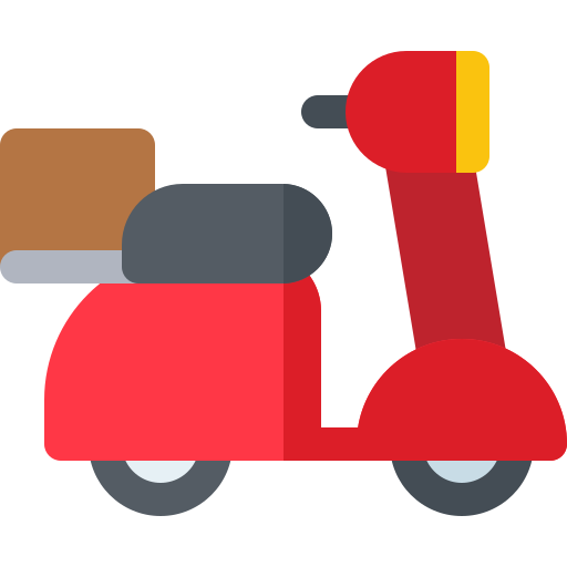 Delivery Bike Png Image (chocolate, indigo, gray, black, red)