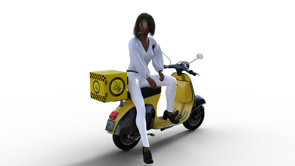 Delivery Bike Png Pic (black)