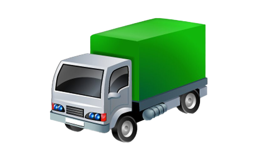 Delivery Truck (gray, white, black, green, beige)