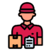 Delivery Courier Man People Avatar Shipping Icon Free Png Icon Download (red, maroon, salmon, black)