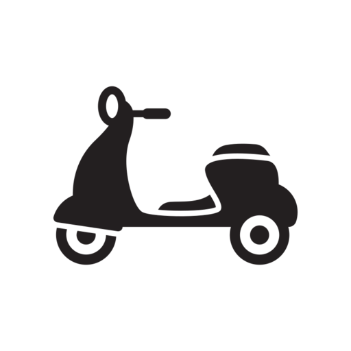 Delivery Moped Retro Free Transparent Png Icon Download (black)