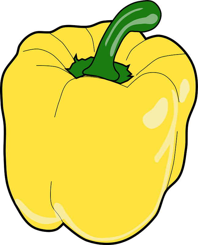 Bell Pepper Yellow Vector Png (green, gray, gold)