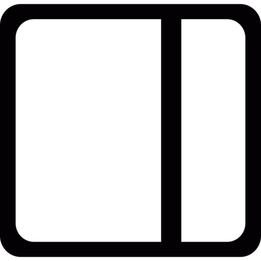 Cell Divided Into Two Vertical Areas Free Transparent Png Icon Download (black)