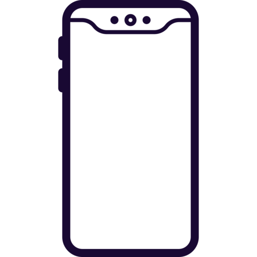 Cell Iphone Notch Free Png Icon (black)