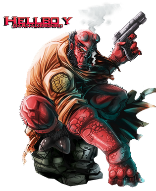 Hellboy 2 Png Isolated File (black, white)