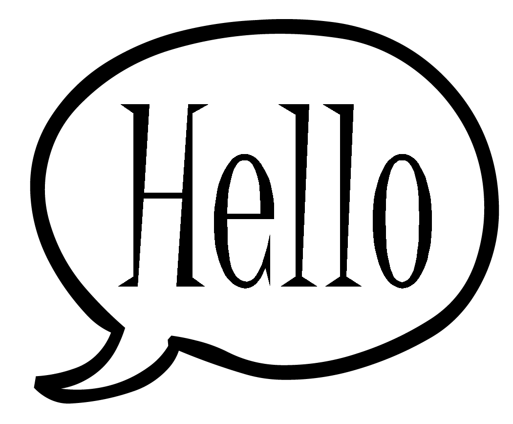 Hello Speech Bubble Png Download Image (black)