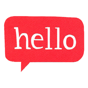 Hello Speech Bubble Png File (red, pink, white)