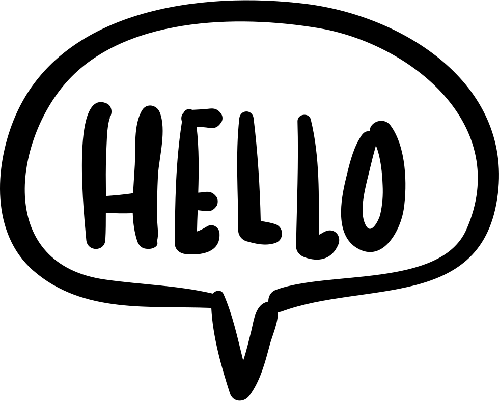 Hello Speech Bubble Png Hd Image (black, lavender, white)