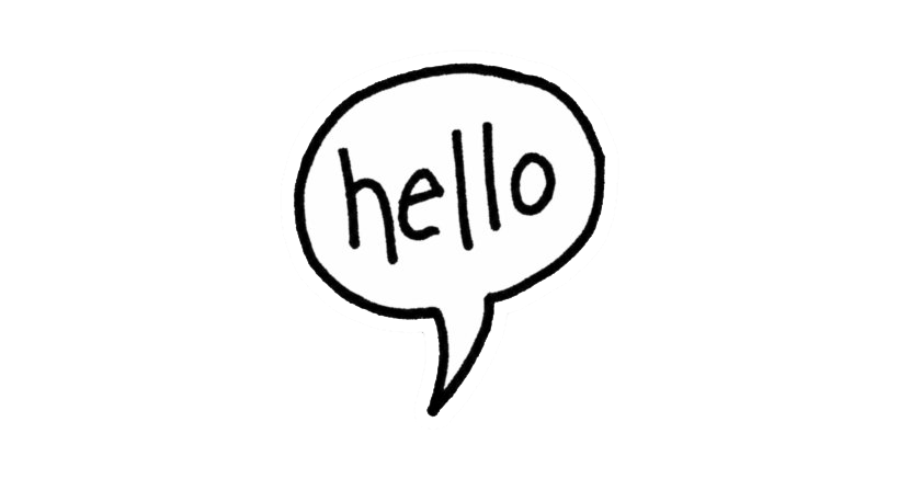 Hello Speech Bubble Png (black, lavender, white)