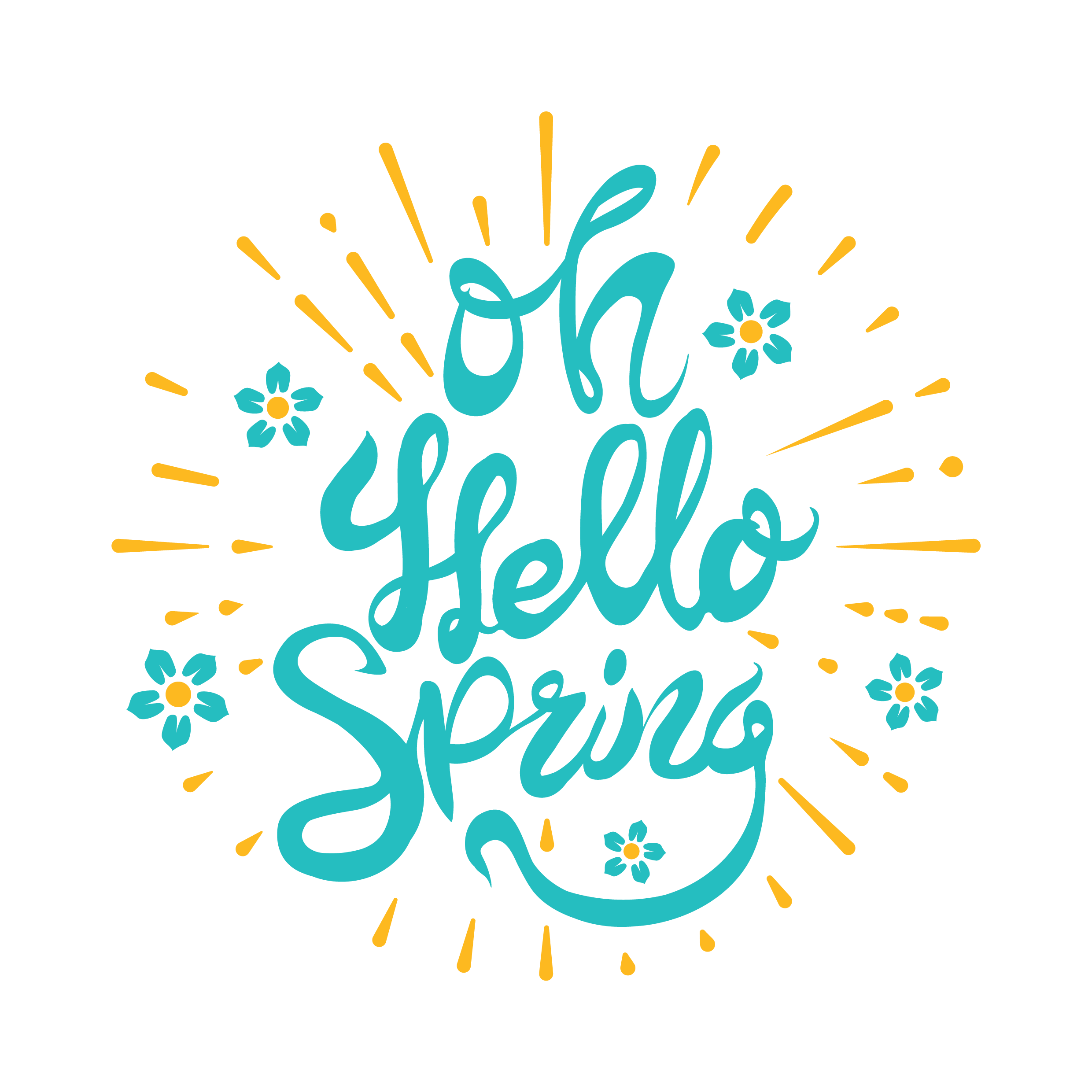 Hello Spring Vector Png Free Download (teal, white)