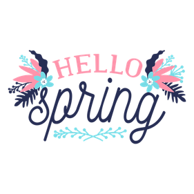 Hello Spring Vector Png Isolated Pic (black, pink, indigo)